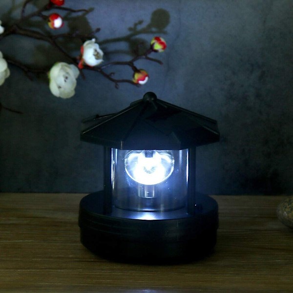 Solar Lighthouse Vanntett LED Roterende Lighthouse Light