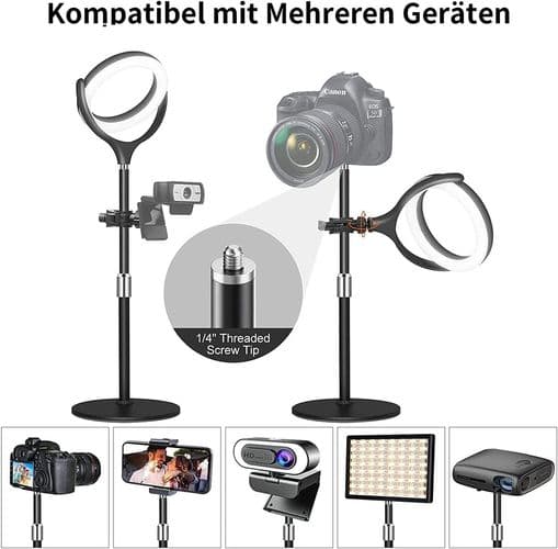 【YD】Ringlys til bærbar videokonference lys, LED-ringlys med stativ og