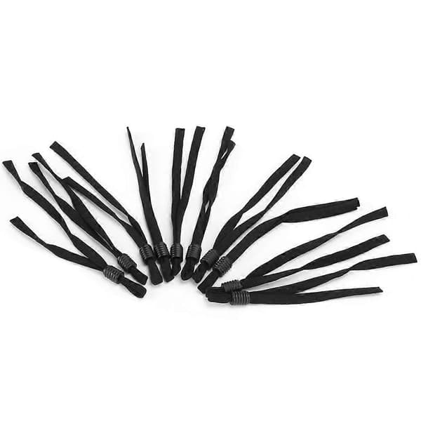 200 stk elastiske bånd justerbar spenne elastisk ørestropp tau snor for sying Black Cylindrical