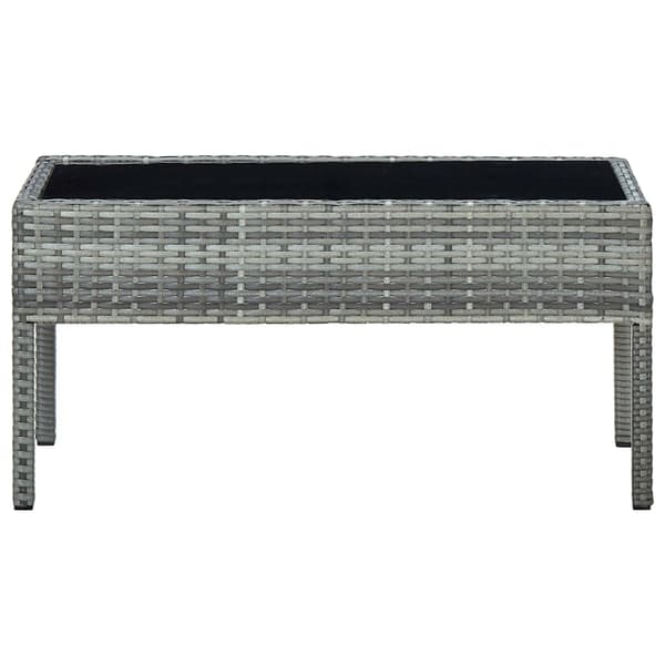 【YD】vidaXL Garden table grey 75x40x37 cm poly rattan Grey grå
