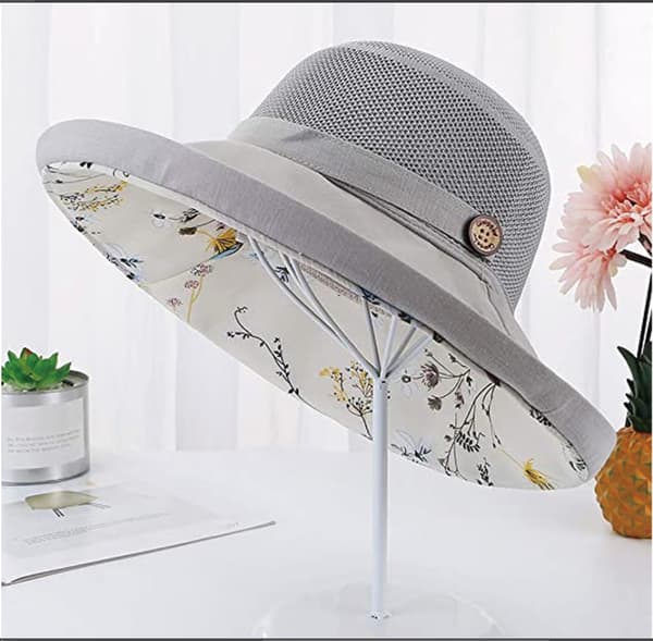 【YD】Dame Mesh Solhatt - UPF UV-beskyttelse - Sammenleggbar - Bred Bre