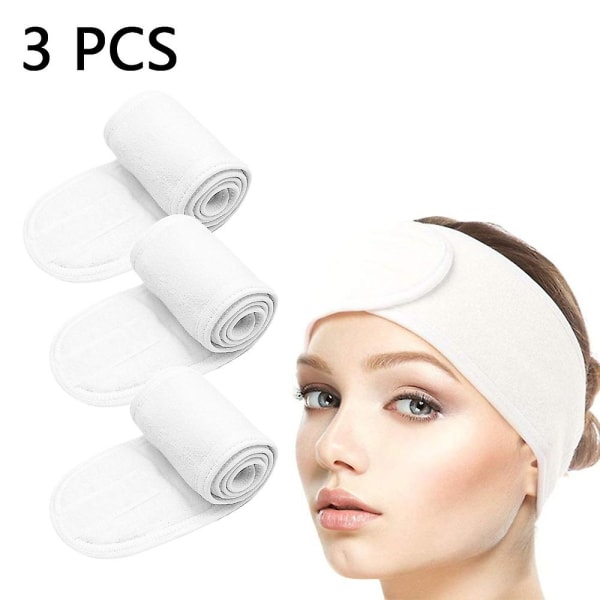 Facial Spa Pannband-smink Dusch Badkar Wrap Sport Pannband White