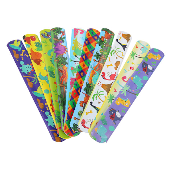 10 kpl Rannekkeita, Piirretty Dinosaurus Kuvio, Pelilahjoja, Pehmeä PVC Rannekkeet Koristeluun