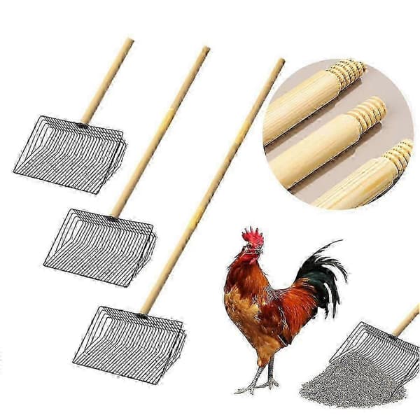 Avtakbar hønsehusspade i metall for fjerning av avfall