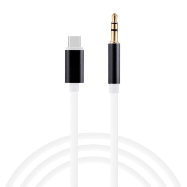 1M USB-C - AUX 3,5 mm kaapelisovitin Auto hopea