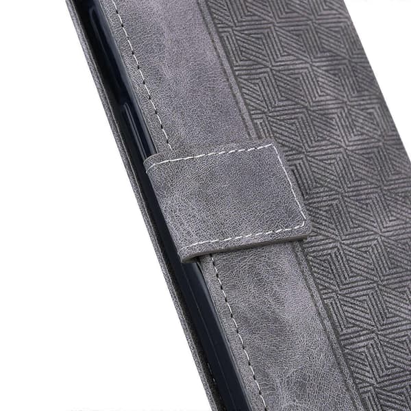 Til Honor X7 Geometrisk præget lædertelefoncover Grey
