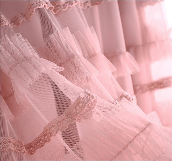 Tylskørt til kvinder, lang længde, tutu fe-skørt med lag Pink
