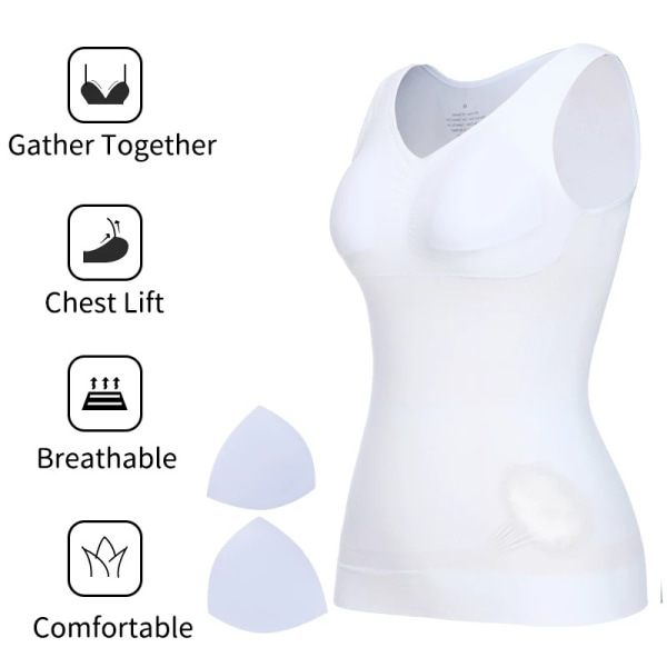 Mageplastik-linne Vit XL WHITE