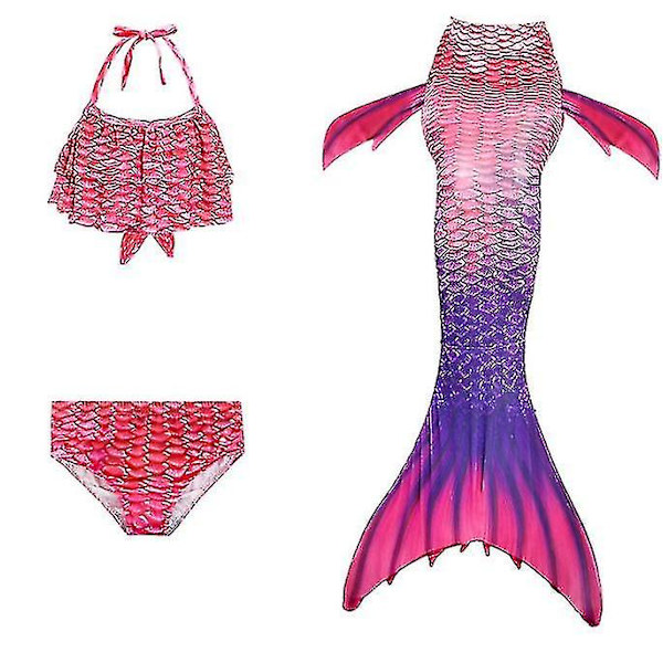 Barns sjöjungfru Mermaid Tail Baddräkt Mermaid style3 150cm