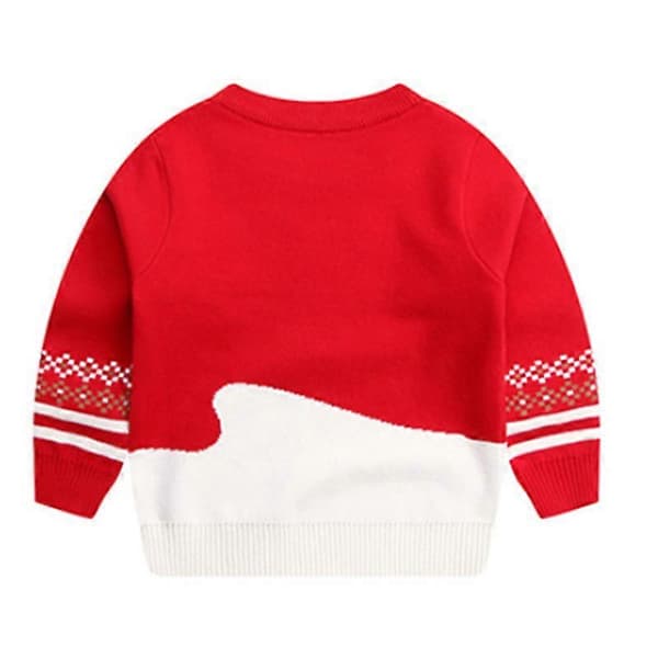Børns grimme julesweater piger drenge jule strikket pullover sweatshirts RED Christmas tree 90CM