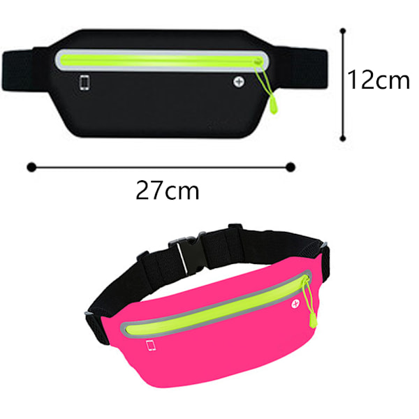 Running bag for women and men Reflective running bag pink