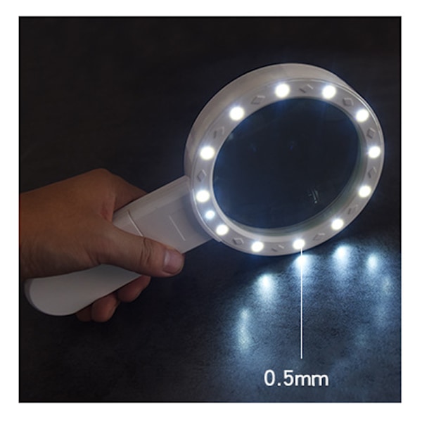 Extra large handheld powerful magnifying glass with 13 LEDs and UV lamp,