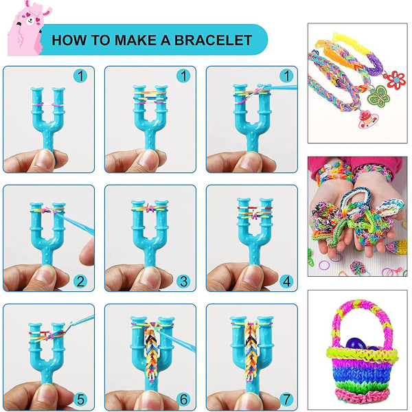 Färgglada vävgummiband set