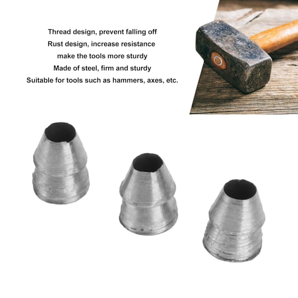 20-delt sett med stålkiler for øks- og hammerhåndtak - 10 mm diameter sikker rund design