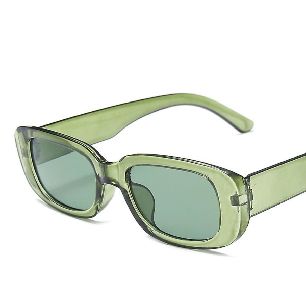 Mode små rektangulära solglasögon Retro Travel Solglasögon för damer - olivgrön