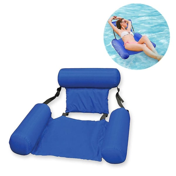 Simning uppblåsbar poolmatta Vattensoffa flytmatta blue