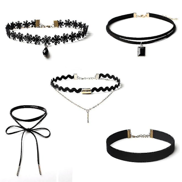 5 delar choker halsband set