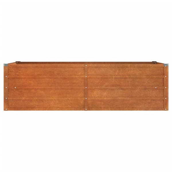 【YD】vidaXL Højbed rustent 160x80x45 cm rustfrit stål Brun 9680