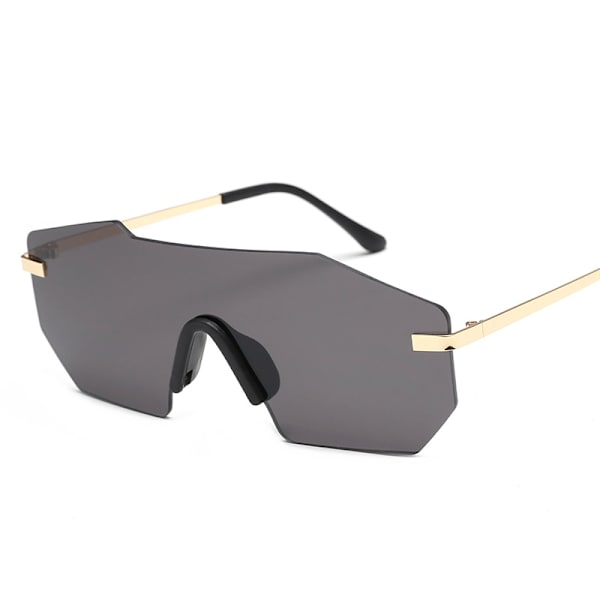 Overdimensjonerte speilløse rammeløse linser for menn og kvinner - gull og grå linser gold and gray lenses