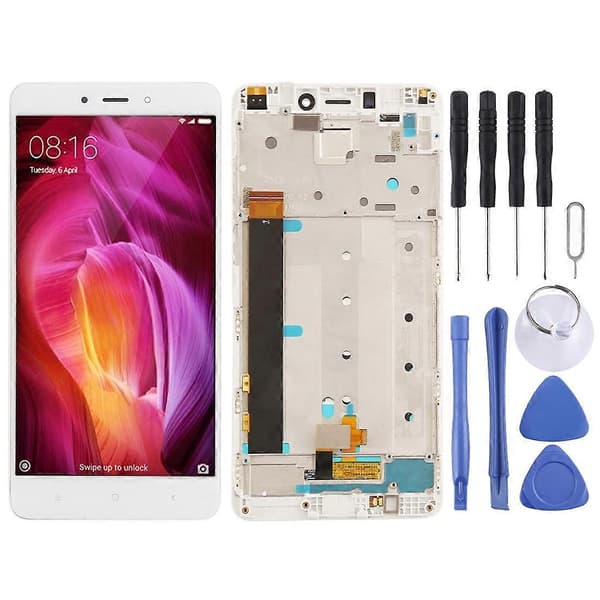 TFT LCD-skjerm for Xiaomi Redmi Note 4 Digitizer komplett montering med ramme White