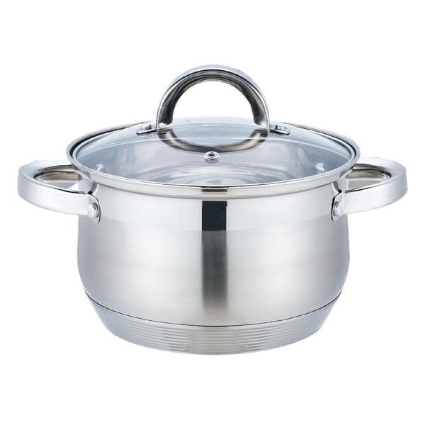 【YD】8-piece Stainless Steel Pot Set Silver Silver