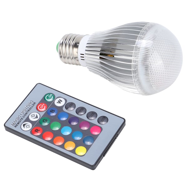 E27 RGBW LED-lampa Färgglad Dekorationslampa med Fjärrkontroll, 10W, AC85-265V