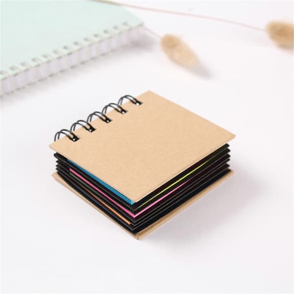Hard Cover Notesblokke Små Spiralnotesbog Selvklæbende Sticky Note Kombinationsmemoblokke Skolekontorartikler Multicolor