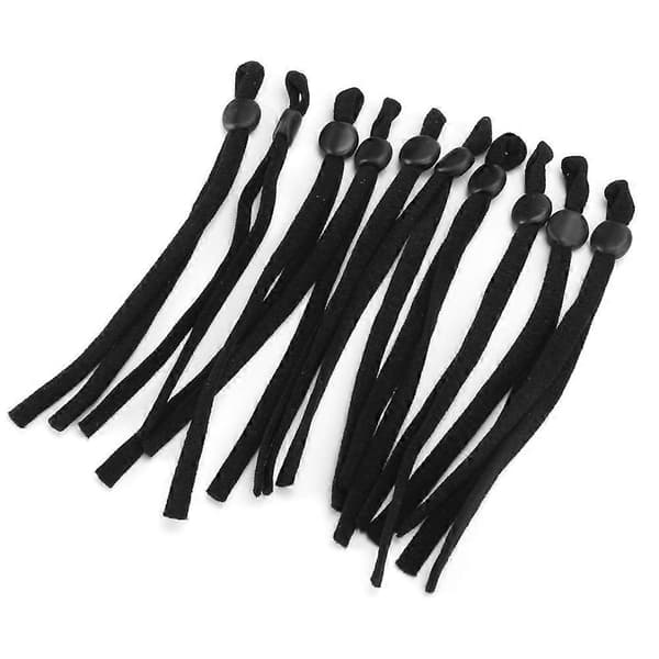 200 stk elastiske bånd justerbar spenne elastisk ørestropp tau snor for sying Black Flat