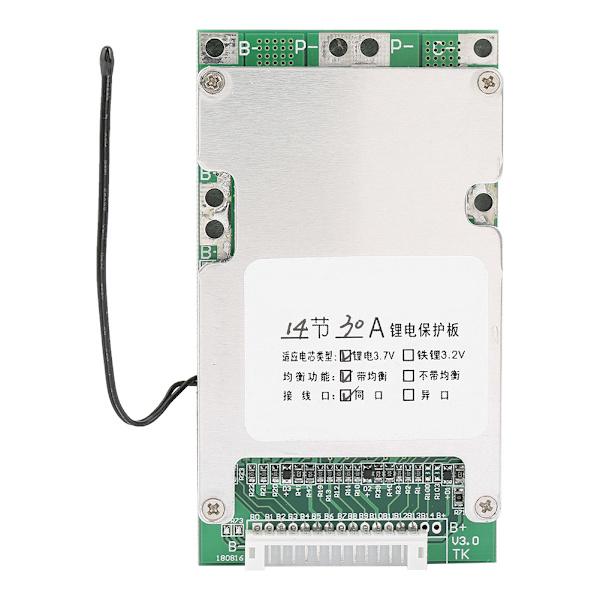 Høj kvalitet 14S 50V 30A Lithium batteri beskyttelses BMS PCB-kort med balanceopladning