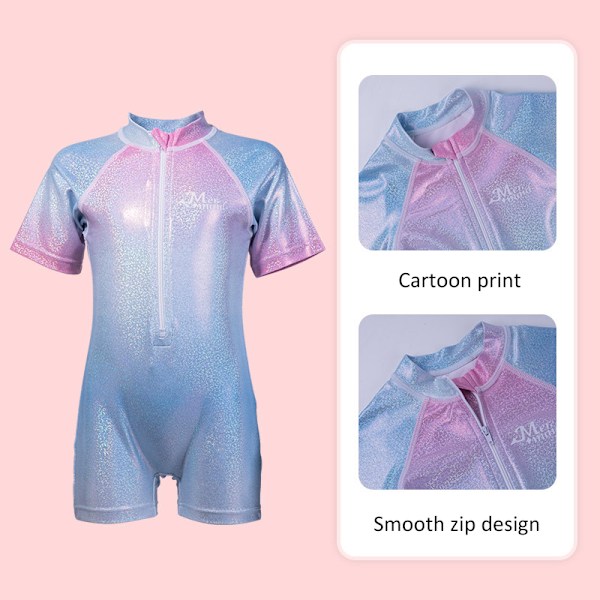 Flickor One Piece Cartoon Quick Dry Baddräkt Gradient 110