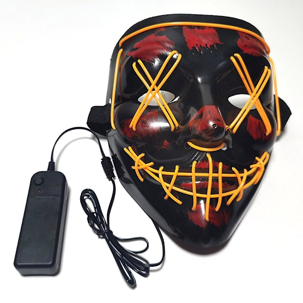Neon Needlework Glow LED Halloween Purge -naamio cosplay-juhliin ja naamiaisasuihin Huang Guang