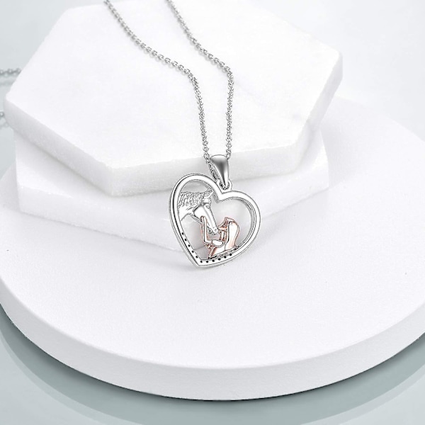 Häst hänge halsband sterling silver flickor med häst gåva White Horse Necklace