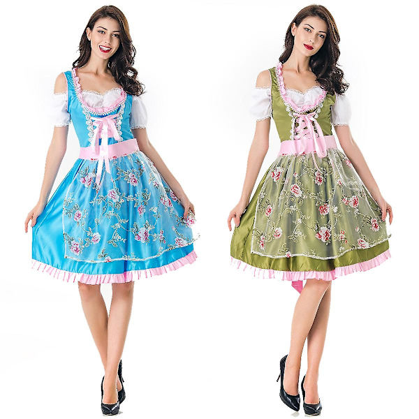Halloween-asut naiset Münchenin Oktoberfest aikuisten cosplay-asu green XL