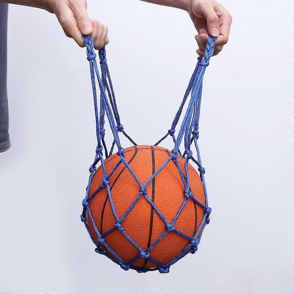 Mesh Net Bag Basketball Bag for Storage Use Blue 6Pcs Drawstring