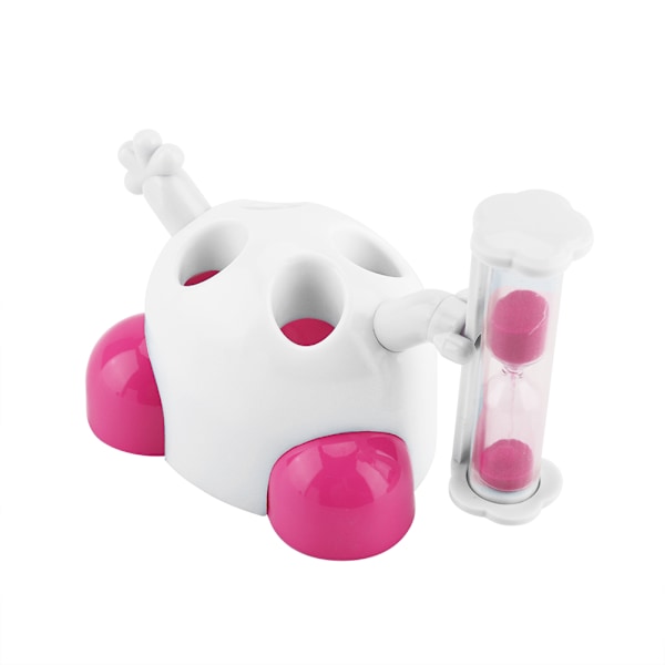 Tandborsthållare för barn med 3-minuters sandtimer (Rosa)