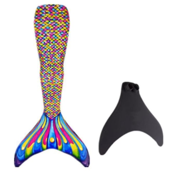 Voksen forstærket havfruehale til svømning, Monofin inkluderet colorful XL