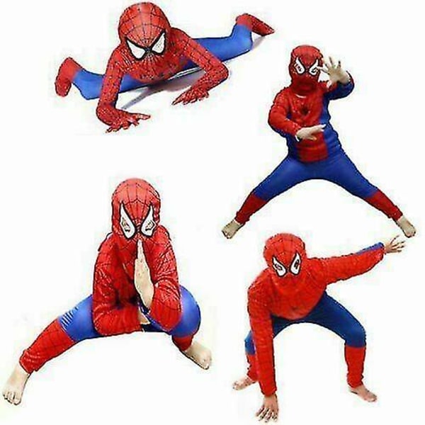Barn Gutter Spiderman Cosplay Kostyme Mask Superhelt Fancy Dress Festantrekk L(6-7 Years)