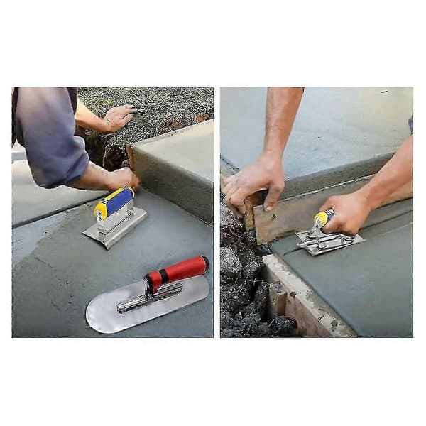 【YD】Stainless Steel Concrete Edging and Grooving Tool Set, Cement Plastering Masonry Hand Tools