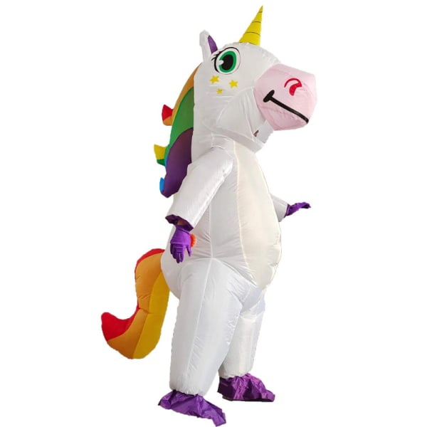 Creations Oppblåsbar Costume Unicorn Full Body Unicorn Air Blow-up Deluxe Halloween-kostyme - voksenstørrelse