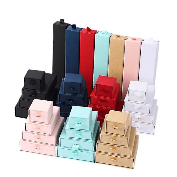 1I tjock papperslåda smyckeskrin för case black 7x9x2.5cm