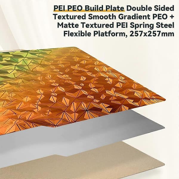 (Ny) 3D-printbyggeplade 257 mm til Bambu Lab A1 printerplatform, stil: PEI-belægning + PEO Chameleon Not Specified