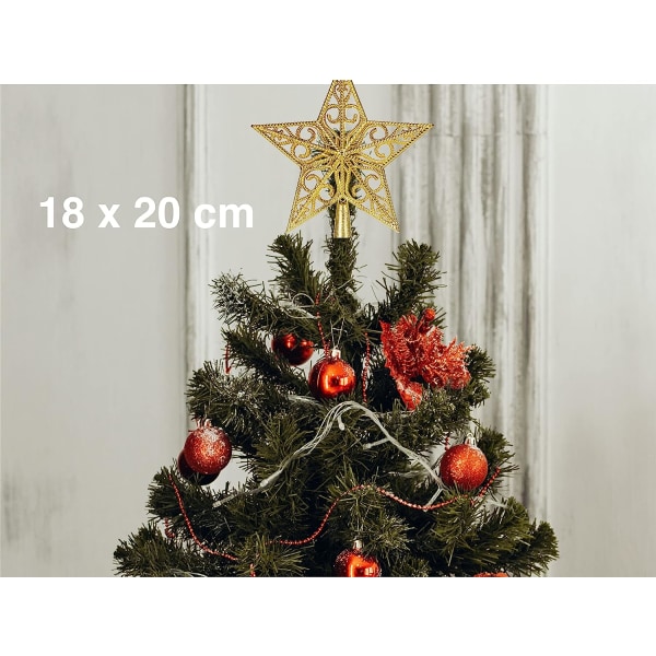 Tree topper rød stjerne, juletræ topper blondestift