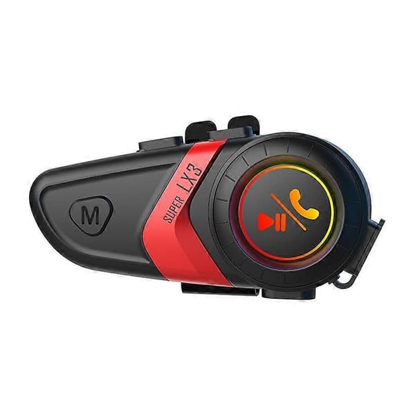 Motorcykelhjelm Opkald Musik Navigation Bluetooth Headset, Farve: Rød Soft Pipe Microphone