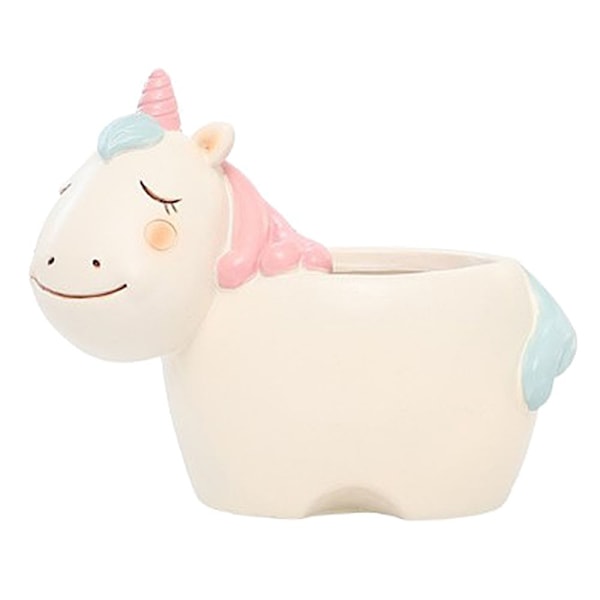 Søt dyr blomsterpotte harpiks MIni sukkulent Planter Home Decor Unicorn