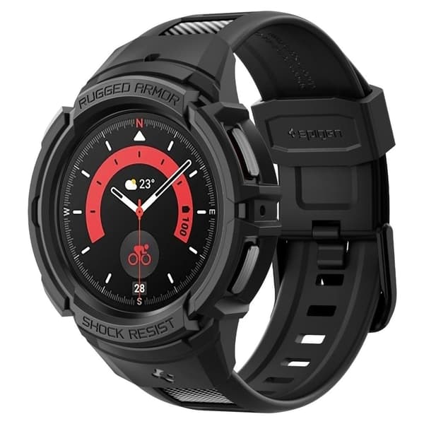 【YD】Spigen Galaxy Watch 5 Pro 45mm Skal/Armband Robust Rustning Sort 50