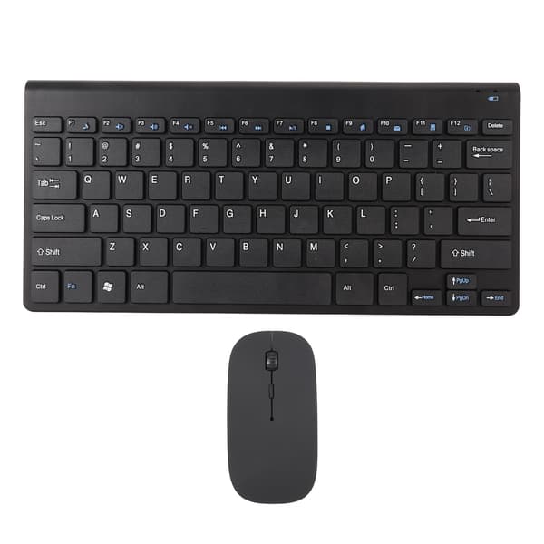 【YD】Smart Wireless Keyboard and Mouse Kit Silent LED Indicator Waterproof Energy Saving Compact Keyboard and Mouse Set for Office Black