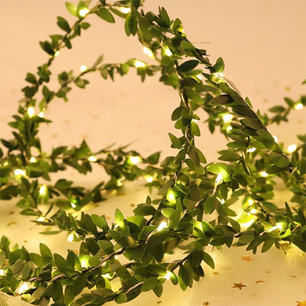 30 LED 3m/9,8ft USB Fejelysserie - Varmt Hvid Rattan Dekoration til Jul og Indendørs Fester