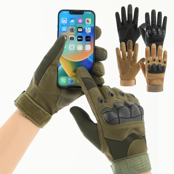Robuste Fullfingerhandsker: Militærstil til Alle Udfordringer! Sort Svart M