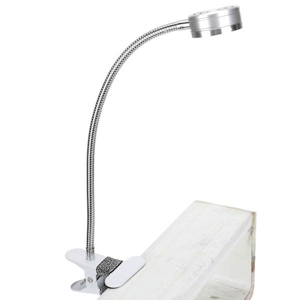 Justerbar 360° Svanhalsklämma med USB, Varm & Kalla Färgtemperatur - Silver