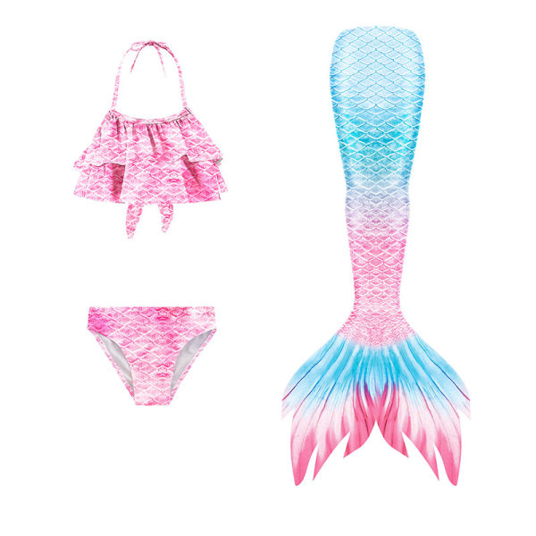 Barn Mermaid Tail Badedrakt Jenter Badedrakt Bukser Badetøy D 140